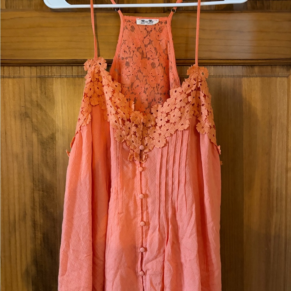 Miss Me Coral Lace Top